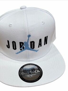 Jordan White Snapback Hat with Blue Jumpman air Jordan hat new